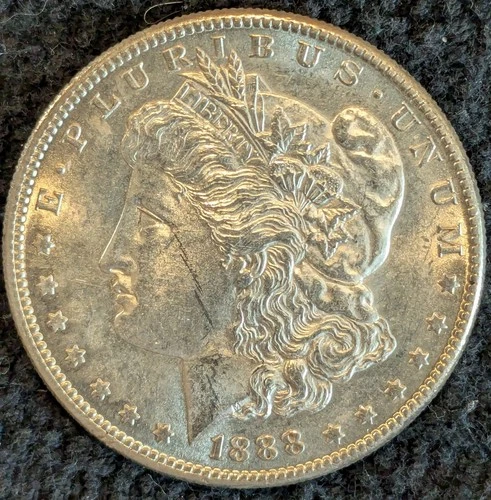 1888 S US Morgan Silver Dollar ~ AU ~ Uncertified  ~