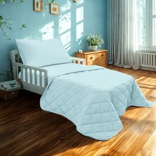 4 Piece Toddler Bedding Set Comforter Fitted Flat Sheet Pillowcase Unisex