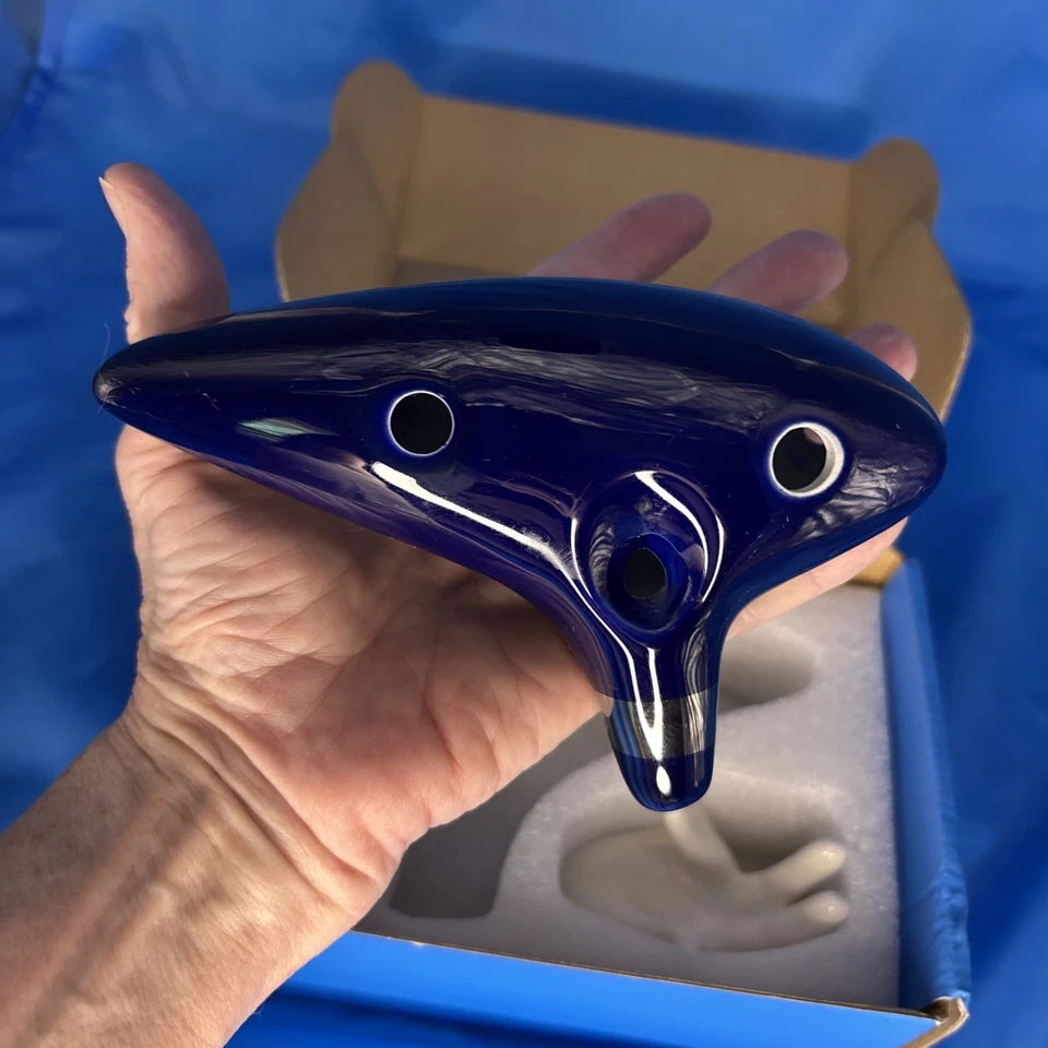 Ocarina Cerámica 12 Agujeros Alto C Con Soporte De Exhibición Pro En Caja Original Foto 4 de 4