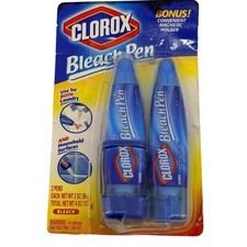Clorox Bleach Pen Gel 2 Pack Magnetic Holder New Taped Package Dual Tip