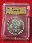 1878 7TF REV 78  MORGAN SILVER DOLLAR  ICG  MS 62                         #T1646