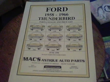 Ford 1958-1966 Thunderbird June 1998 MAC's Antique Auto Parts catalog 