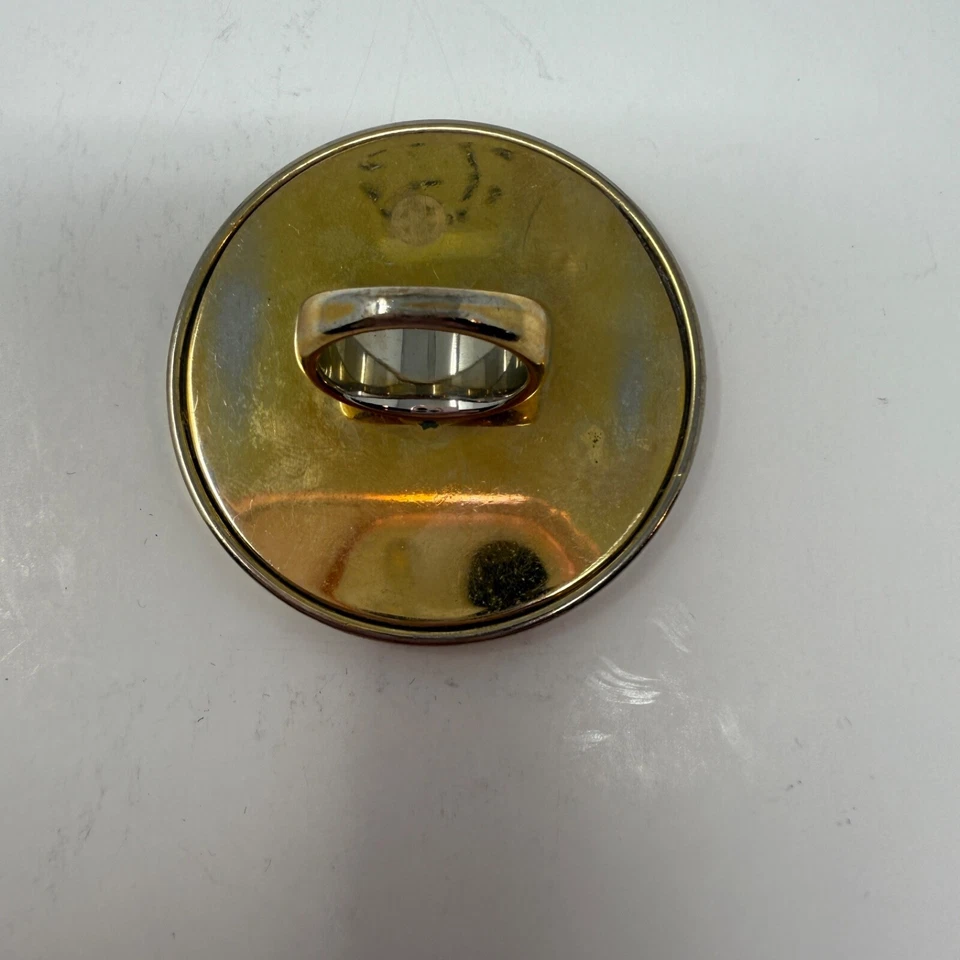 Anillo de cóctel House Of Harlow 1960 Sunburst chapado en oro cuero 5,5 Foto 4 de 4