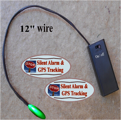 AAA Battery Blinking Flashing LED Light Car Auto Fake Alarm + 2 Warning Stickers