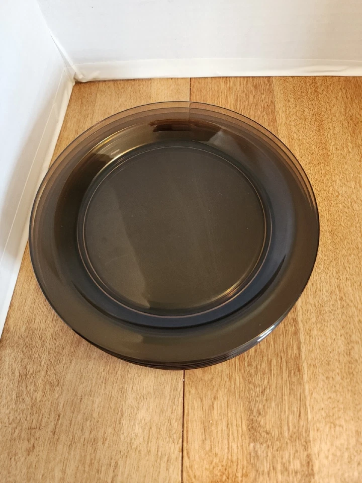 Plato de vidrio marrón ahumado Vereco de 7-5/16 pulgadas Foto 2 de 4