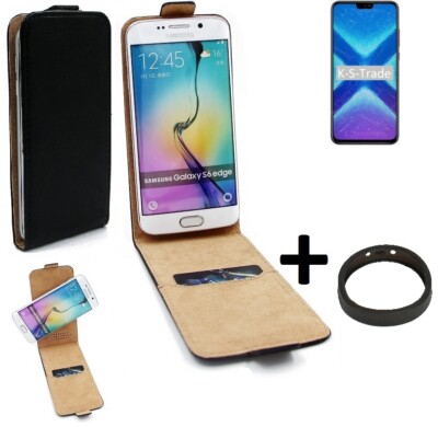 360° Schutz Hülle für Huawei Honor 9x Lite + Bumper Flip Case Universal schwa