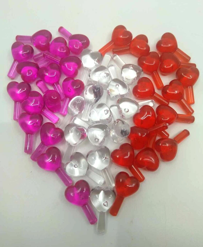 45 Valentine Lights & Med Red Heart Topper for Ceramic Christmas Tree Bulbs Star - Image 4 of 4