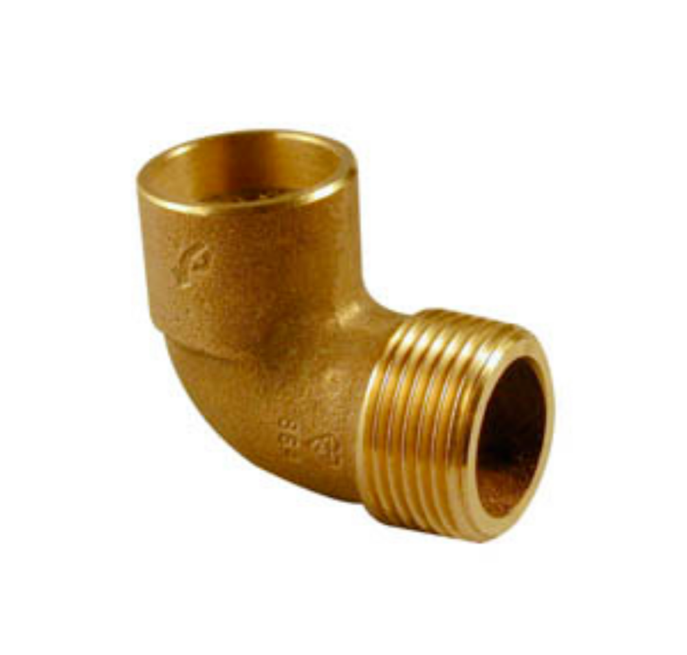 5 x Yorkshire Pegler 22mm x 3/4"" BSP male solder ring brass elbows. YP13 08334.
