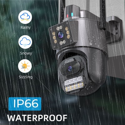 Pan Tilt Wireless Security Camera Dual Lens 6MP 5X Zoom Motion Detection IP6 Kit