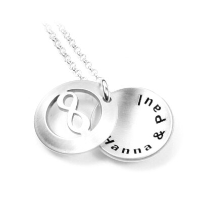 Anhänger mit Gravur eternity Unendlichkeitszeichen Namenskette 925Silber PSD9KE2