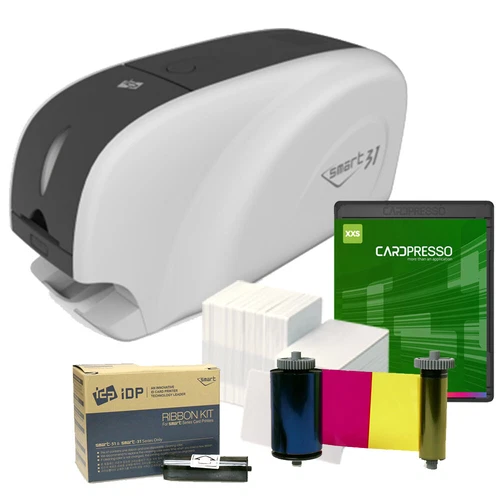 IDP Smart 31S Single Side Photo ID Card Printer Bundle