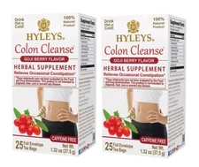 2 packs of Hyleys Colon Cleanse Goji Berry Improve Digestion 25 tea bag