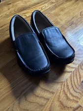 The Childrens Place Boys Black Faux Leather Slip On Loafer Dress Shoe Size 4 YTH