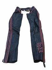 Vtg ADULT S/M Short Black Leather Unlined Equestrian Chaps Riding Western Jessie