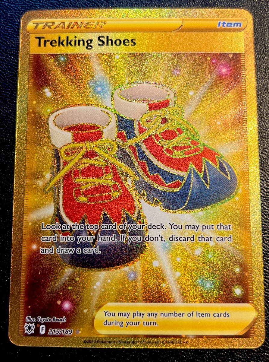 Trekking Shoes 215/189 NM Gold Secret Rare Full Art Astral Radiance Pokemon Card Trekking Shoes 215/189 NM Gold Secret Rare Full Art Astral Radiance Pokemon Card
