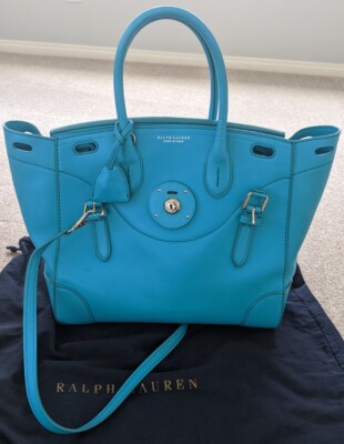 $3500 Ralph Lauren Collection Rare Blue Ricky 33 Calfskin