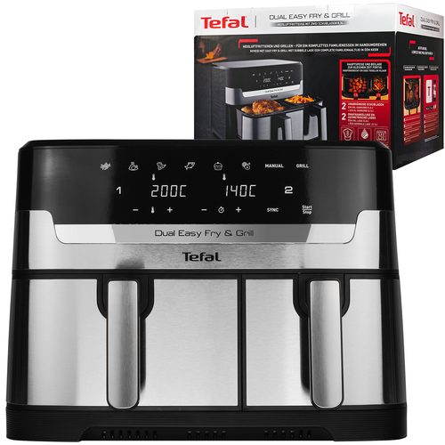 Tefal Easy Fry Silence Friggitrice Ad Aria – 5L, Silenziosa, 40-220°C, 10 Programmi, Nero