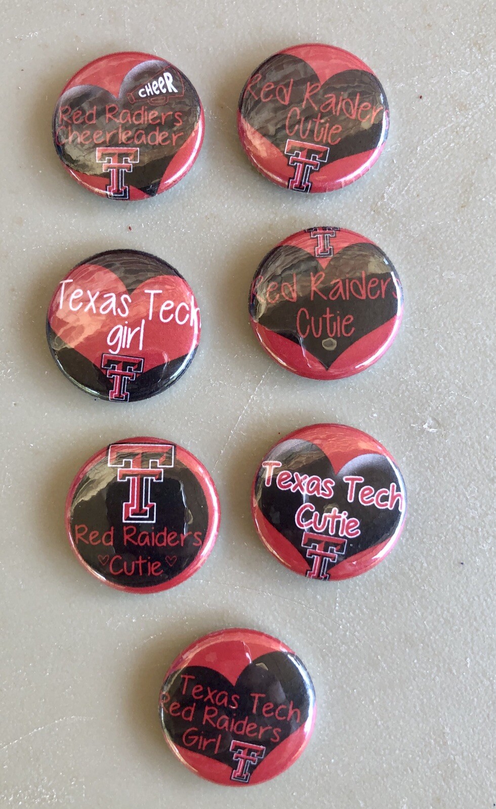 Texas Tech Flat Back Buttons - 1” - 7 ea | eBay
