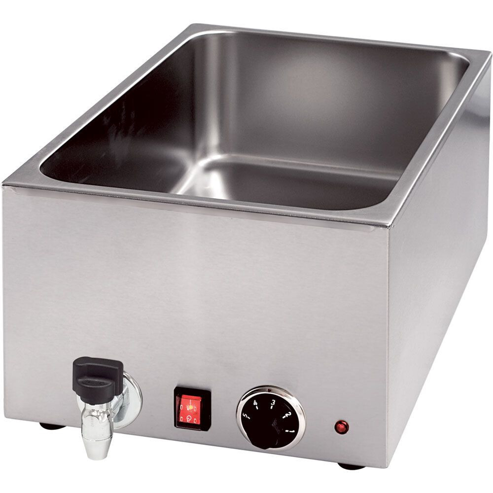 Bain-Marie mit Ablasshahn Wasserbad elektrisch Bassin für 1/1 GN 20cm 200mm neu