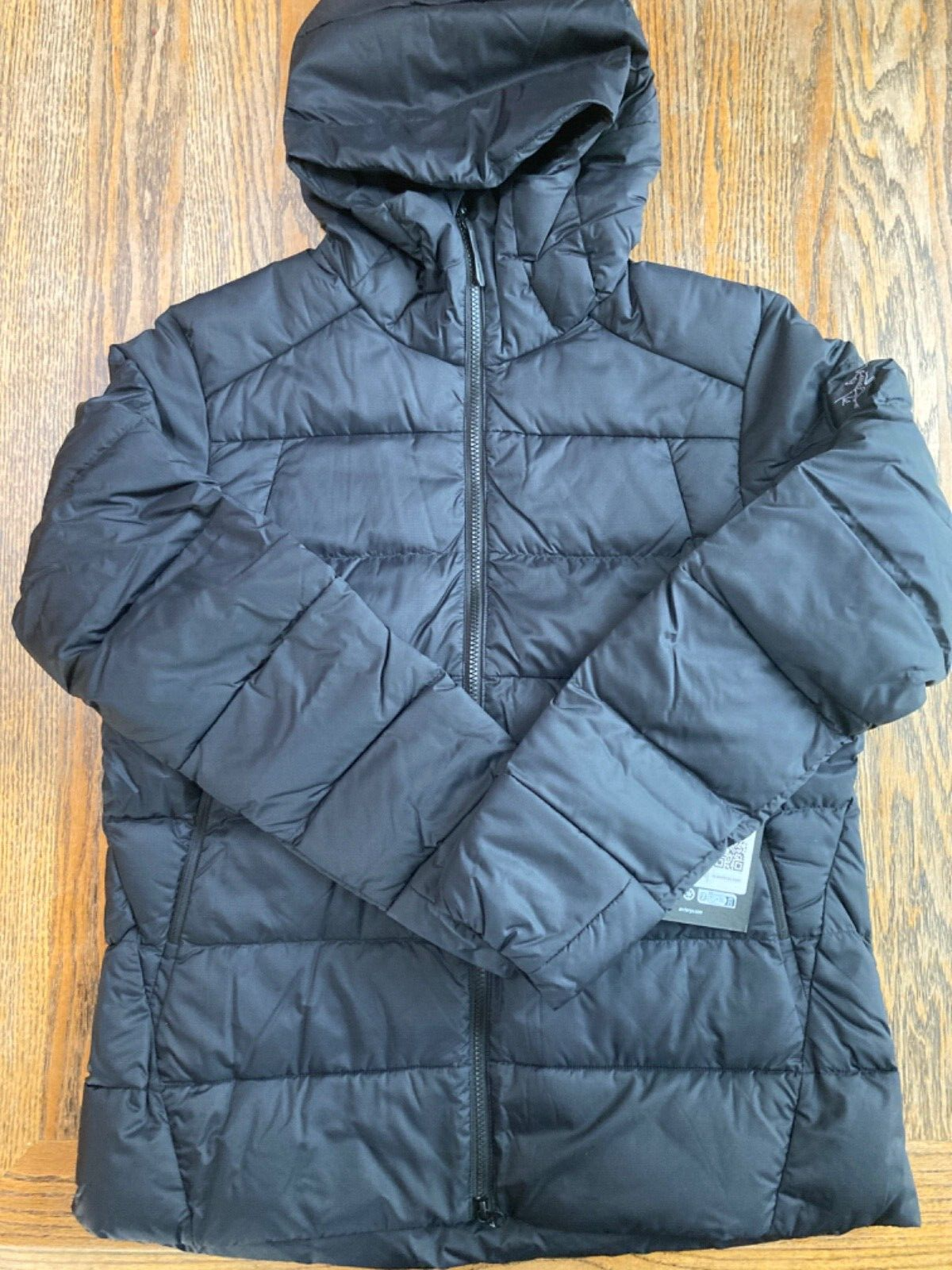 ARC'TERYX ARCTERYX Felpa con Cappuccio Donna Piumino Torio Nera Large Nuova con etichette