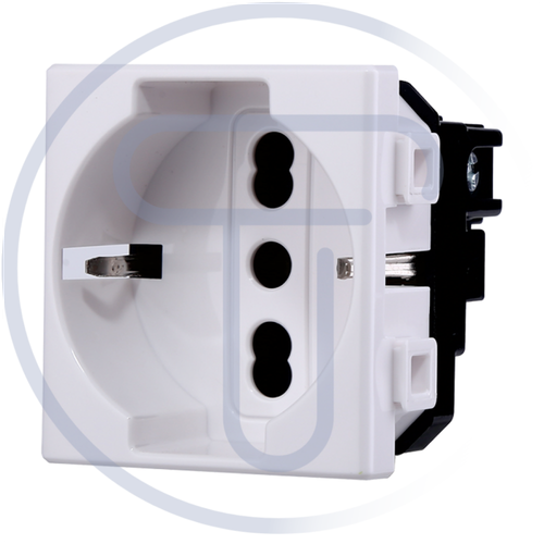 Modulo presa per antenna TV 9,5 mm, serie Solar, bianco, compatibile con serie BTicino Matix - Ettroit MT2251
