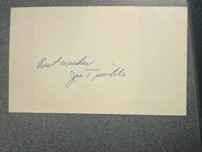 Joe Trimble autographed 3 x 5 index card MLB Guaranteed to Pass