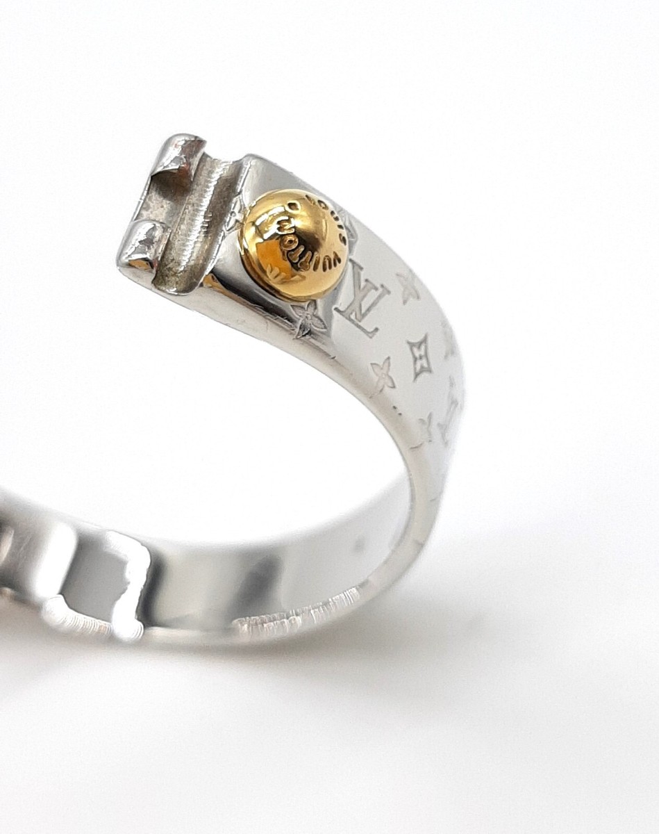 Louis Vuitton bracelet M00250 Cuff nanogram silver bangle Louis Vuitton bracelet M00250 Cuff nanogram silver bangle