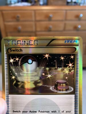 Nintendo Switch 163 Pokémon TCG Gold Trainer Switch Card, Secret Rare Holo 163