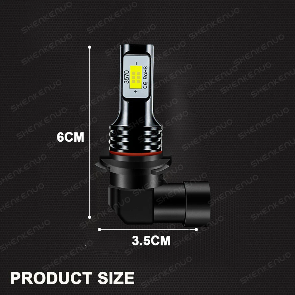 For Chrysler TC Maserati 1990-1991 LED Headlight Bulbs High Low Beam Combo Kit - Image 4 of 4