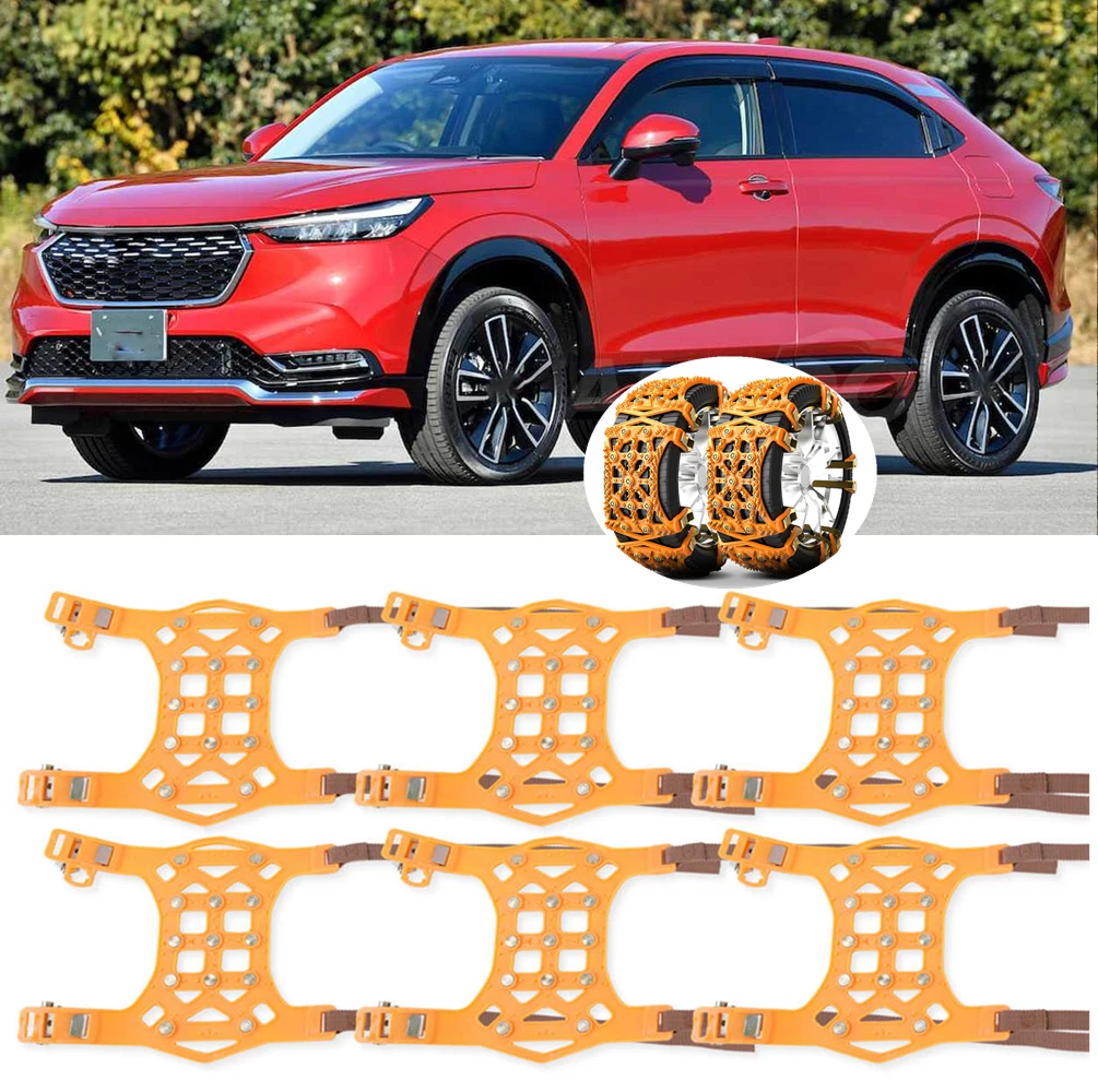 6PCS Car Wheel Tire Snow Lce Chains Tyre Chain TPU Anti-skid For Honda HR-V