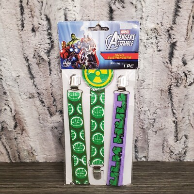 NEW Sealed MARVEL AVENGERS ASSEMBLE - HULK SUSPENDERS Adult Novelty Costume Use!