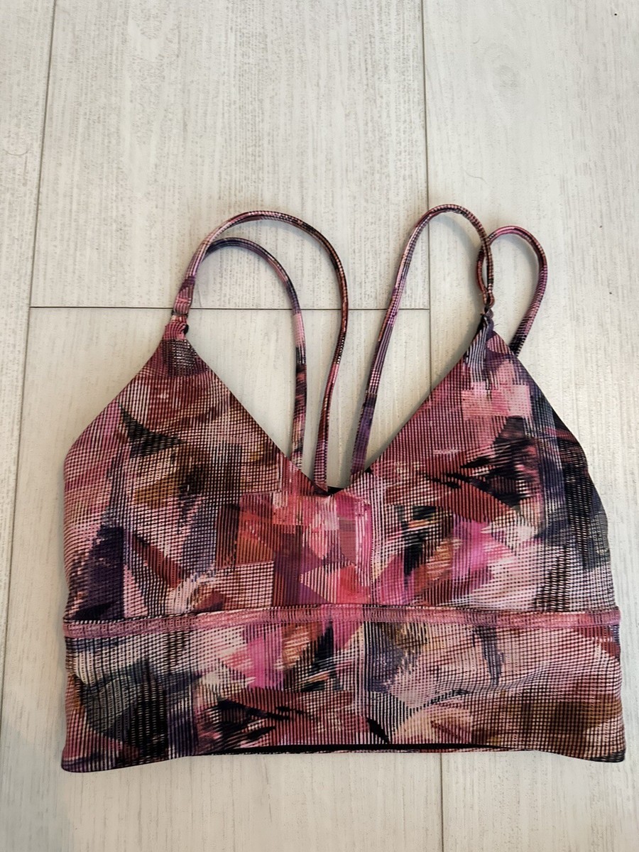 Lululemon Uncaged Bra Sz Sun Dazed Multi Pink Sports