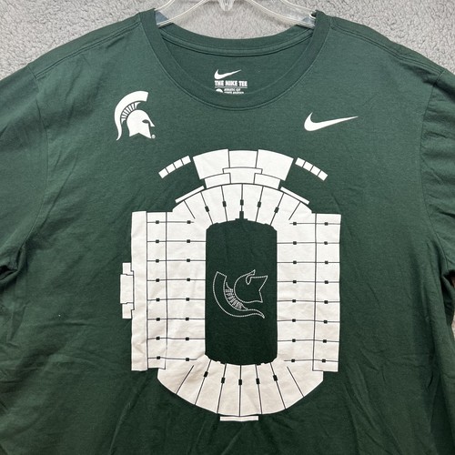 Michigan State T-Shirt Mens XL The Nike Tee Green Spartans NCAA Athletic Cut - Picture 2 of 6