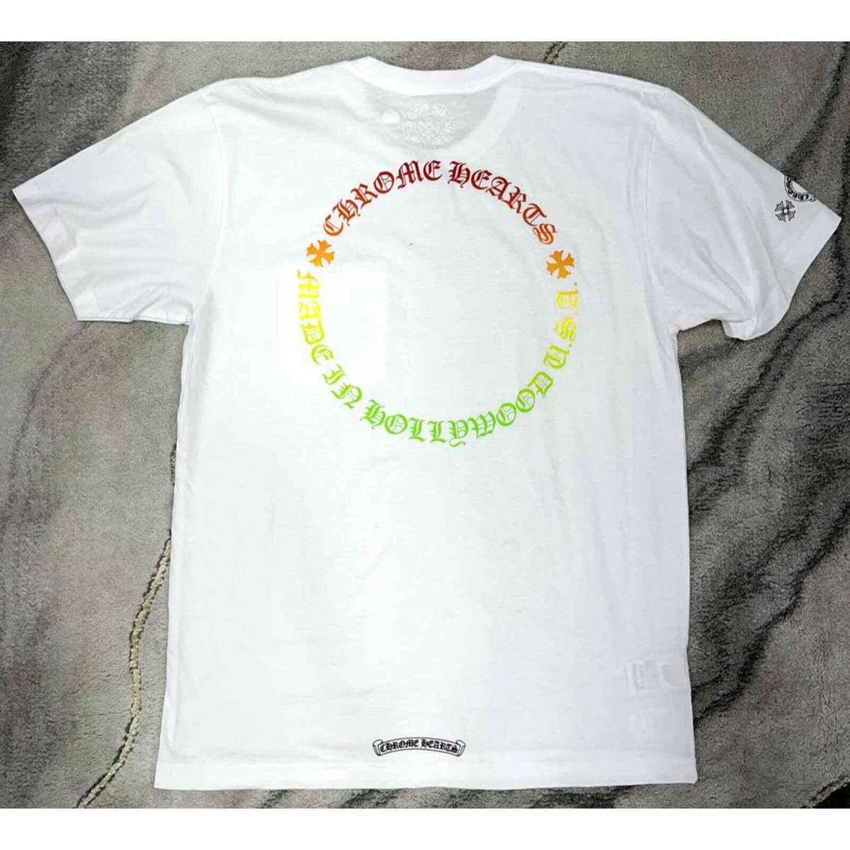 Chrome Hearts Hollywood Multicolor Circle White Short Sleeve Tee T-shirt Large L