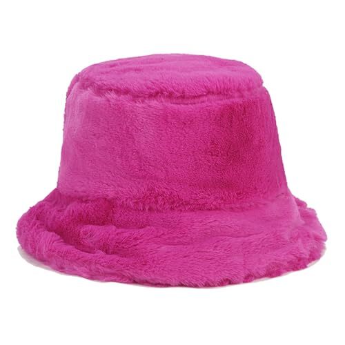 Winter Faux Fur Fuzzy Bucket Hat Fluffy Warm Hat for Women  display picture 2