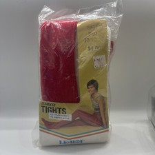 Vintage Deadstock Le-Roi Tights Unopened Red