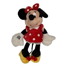Genuine Disney Minnie Mouse Plush Doll with Red Polka Dot Dress Disneyana 14in
