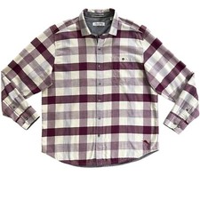 TOMMY BAHAMA Canyon Beach Flannel Shirt Size XL Plum Plaid Cotton ST325761