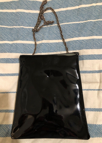 Lot Of 2 Vintage Purses Crown Lewis 1960s 1970s Black Patent Gray Leather Nice - Picture 14 of 14