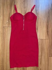 Red Bodycon Holiday Mini Dress Size-S