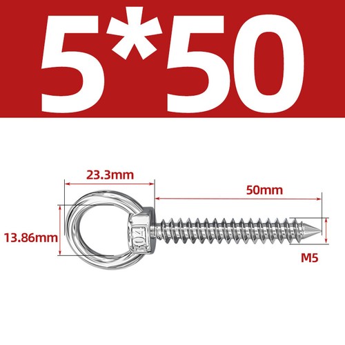 Hebeösenschraube A2 304 Edelstahl Holzschraube Marinequalität M4 bis M12 - Bild 16 von 51
