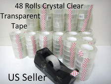 Wholesale 48 Rolls Crystal Clear Transparent Tape Dispenser Refill 3/4"x1350"