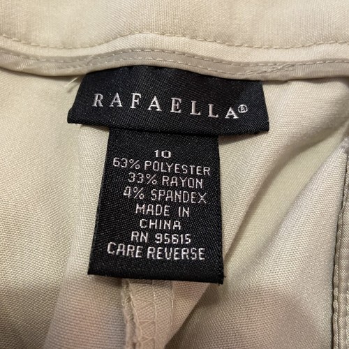 Rafaella Women's Tan Wide Leg Stretch High Rise Unlined Pants Size 10 Classic - Picture 8 of 8