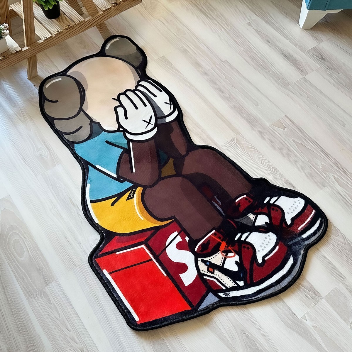 Supreme Kaws Figure Shaped Soft Rug, Sneakerhead, Street Art