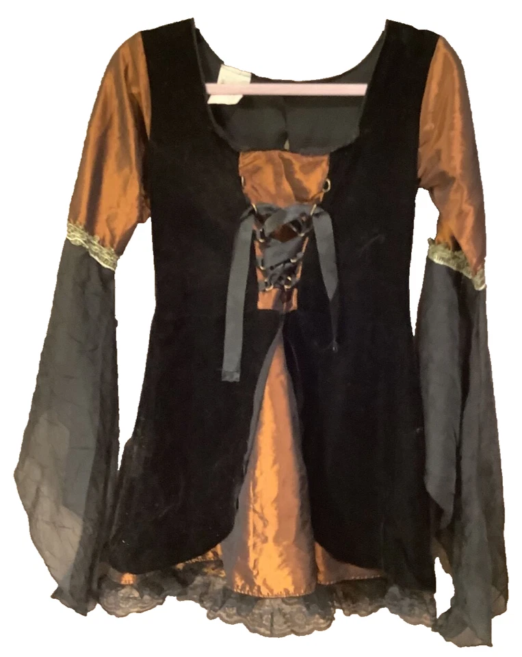 Fun World- Pirate Wench - Witch Style Orange/Black- Costume Dress Sm-Med READ-🎃 - Image 2 of 4