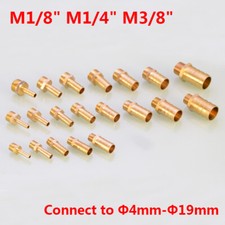 Brass 1/8", 1/4", 3/8" BSP Male Adaptor Hose Barbed Fittings Connectors Straight