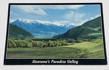 Vintage Postcard Montana Paradise Valley I-90 Livingston Mountains Blue Sky P2