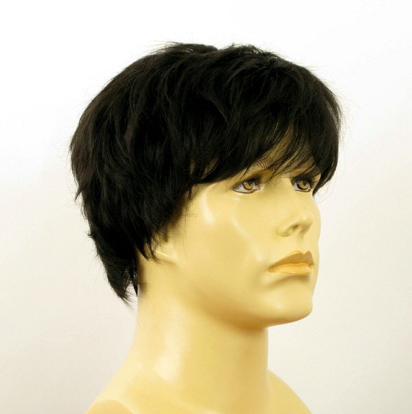 Perruque homme cheveux naturel noir Jacques 1b haut de gamme