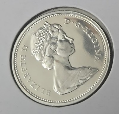 1967 Canadian Canada 25c Cent Quarter Dollar Coin 80% Silver Lynx