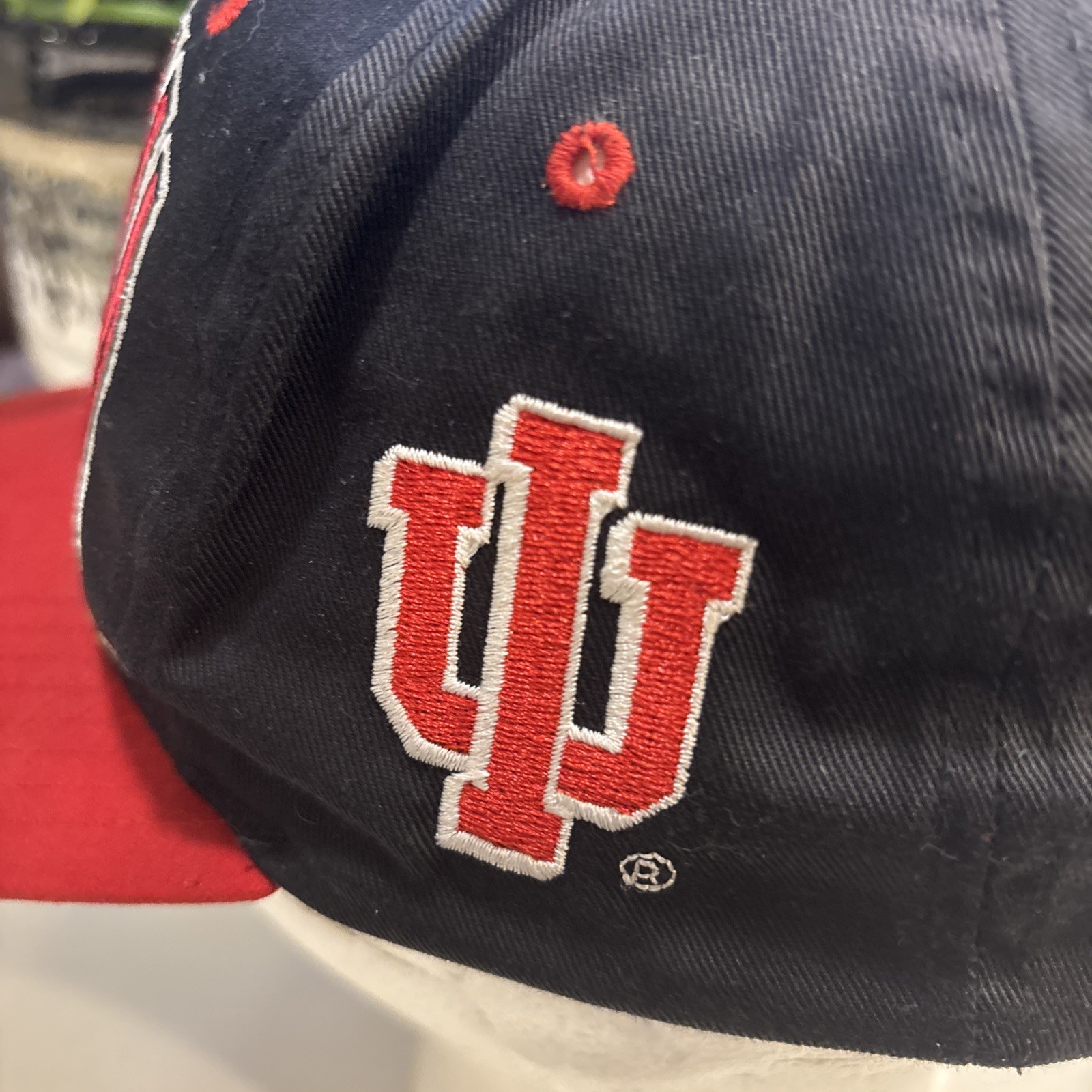 VINTAGE Indiana Hoosiers IU Hat Cap Snapback Logo 90s Twins Enterprise NCAA